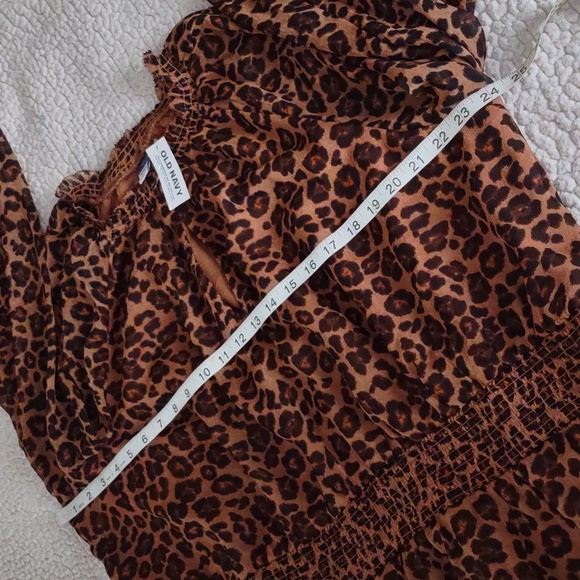 NWT Old Navy XXL Tall Animal Print Long Sleeve Keyhole Back Stretch Dress - Picture 8 of 14